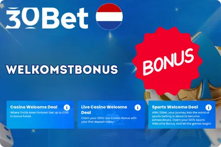 Welkomstbonus aanbiedingen bij 30Bet Casino Nederland